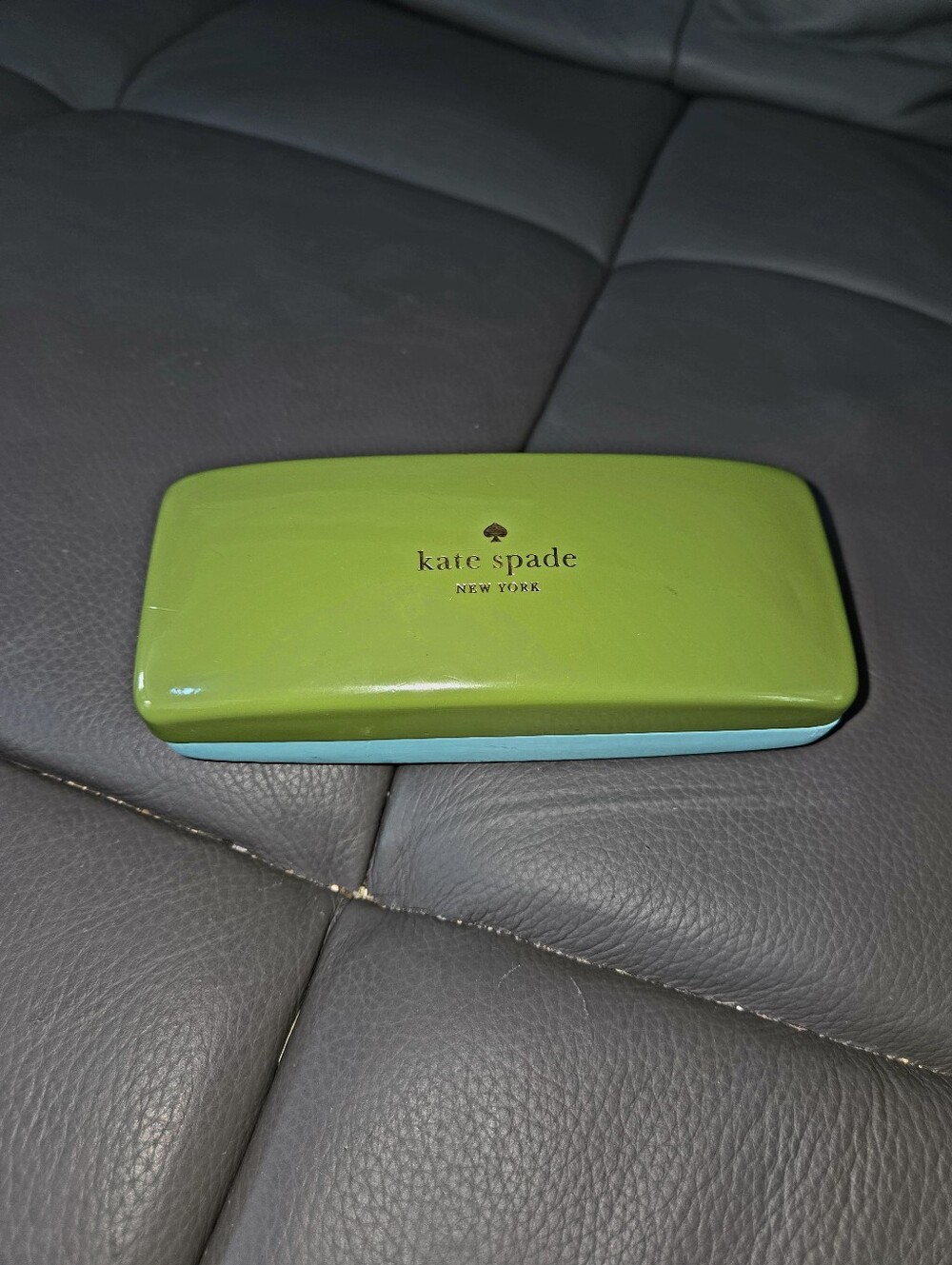 Kate Spade Tiffany blue/olive green eyeglasses case